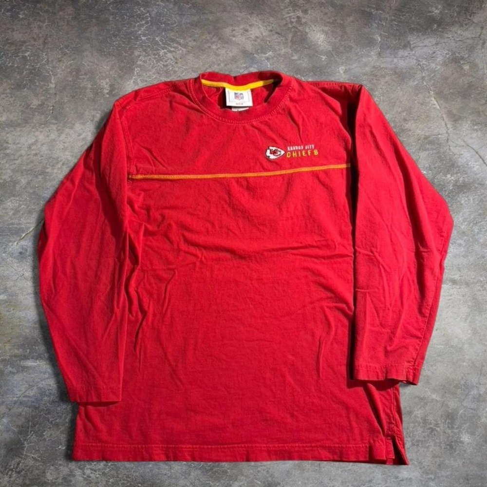 Vintage Kansas City Chiefs NFL Long Sleeve Shirt Red Embroidered Logo Size M